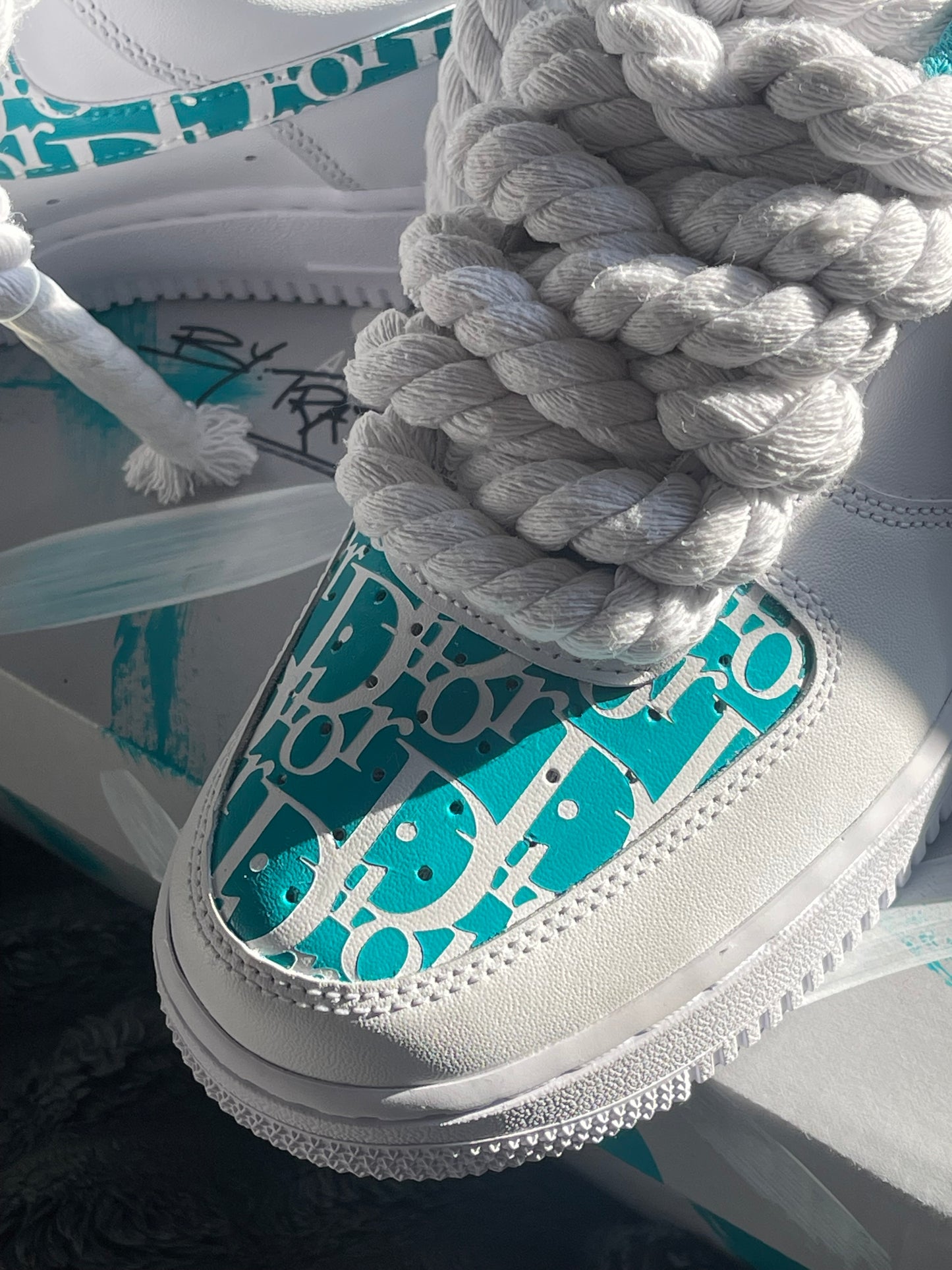 Custom Dior Nike air force 1 with Rope Laces