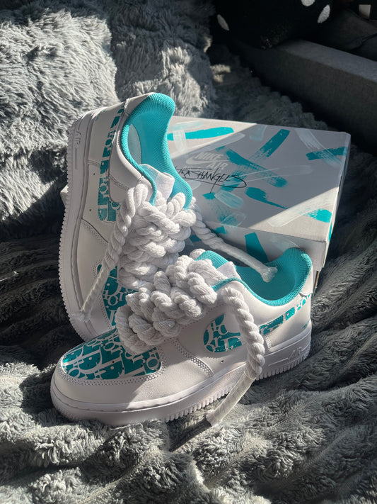 Custom Dior Nike air force 1 with Rope Laces