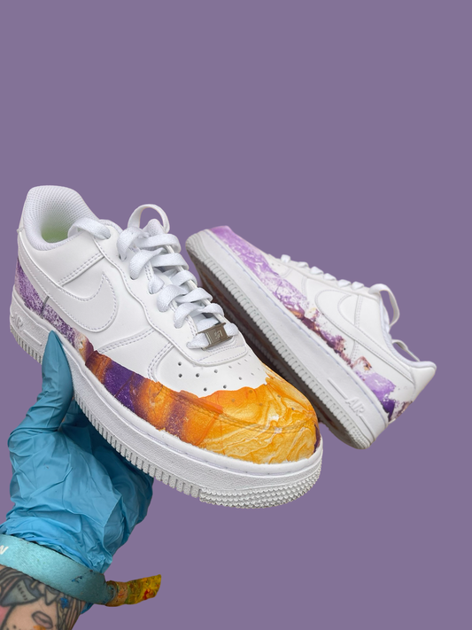 Violaine and Orange Custom Nike air force 1